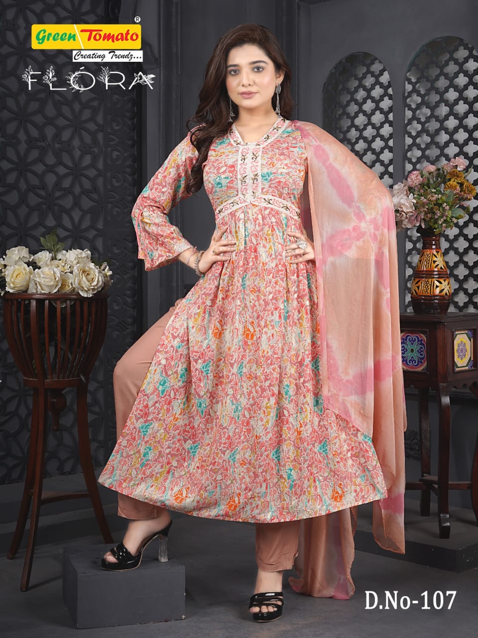 Green Tomato Flora Aaliya Cut Readymade Suits
